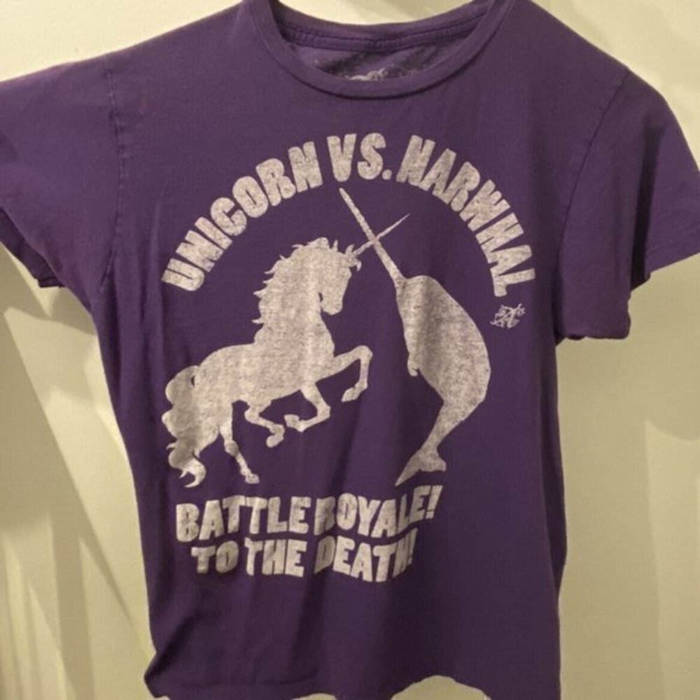 COPY - Zumiez Alab Clothing Unicorn vs. Narwhal T Shirt Purple Mens Medium